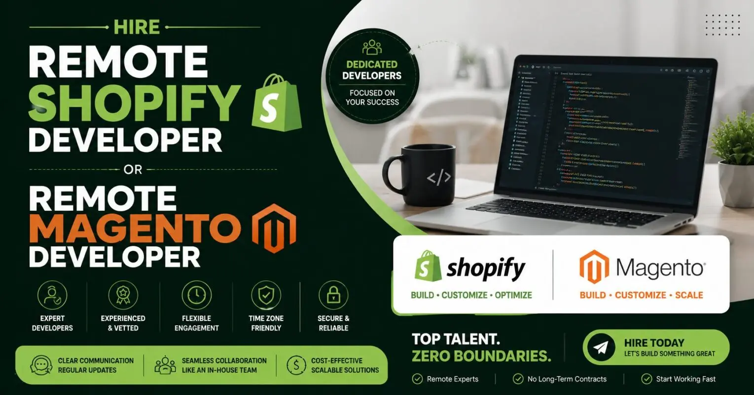 remote Shopify developer or remote Magento developer