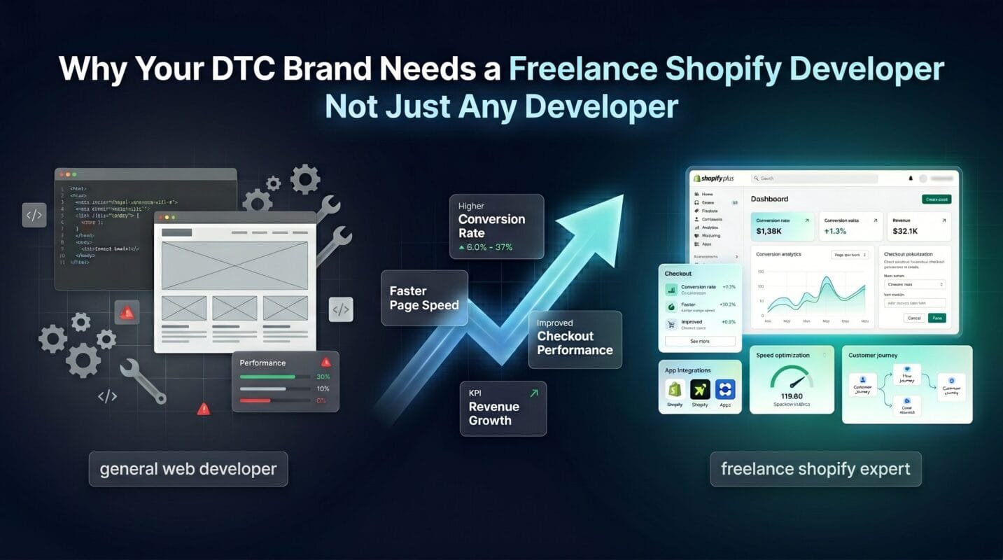 freelance Shopify developer for DTC brand