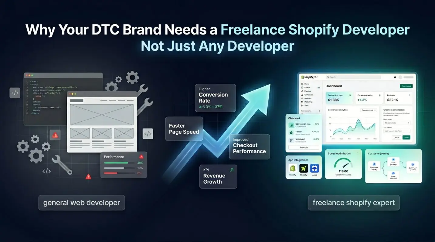 freelance Shopify developer for DTC brand